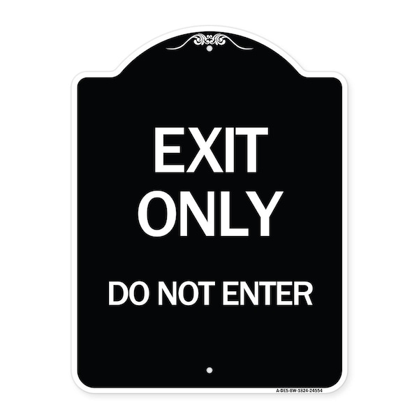 Exit Only Do Not Enter Heavy-Gauge Aluminum Architectural Sign, 24" H, BW-1824-24554